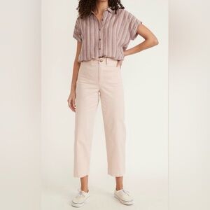 Marine Layer Bridget Slim Wide Leg Crop Pants in Peach Whip (light pink) Size 2